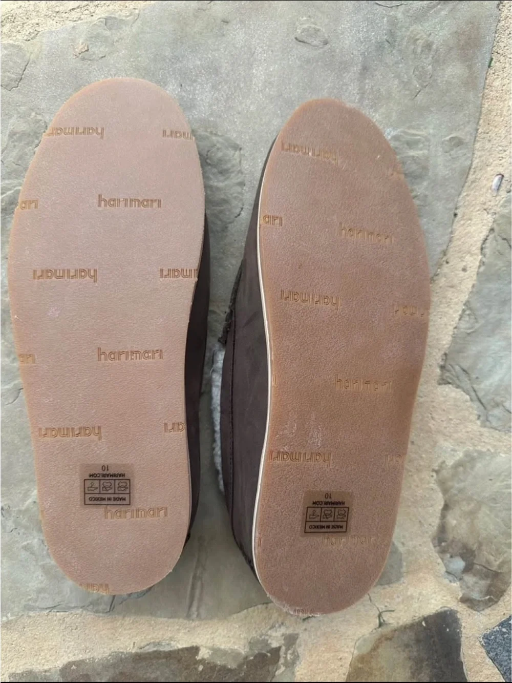 NWOT Hari Mari Brown Suede Shearling-Lined Slippers Size 10